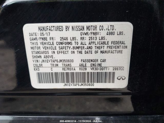 Photo 8 VIN: JN1EV7AP6JM350600 - INFINITI Q50 