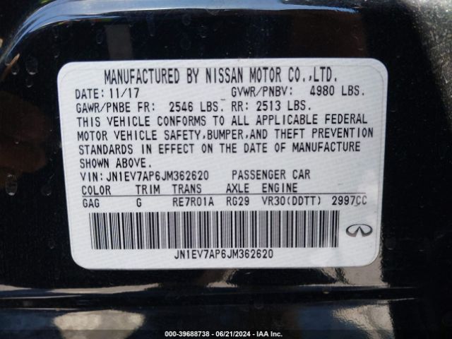 Photo 8 VIN: JN1EV7AP6JM362620 - INFINITI Q50 