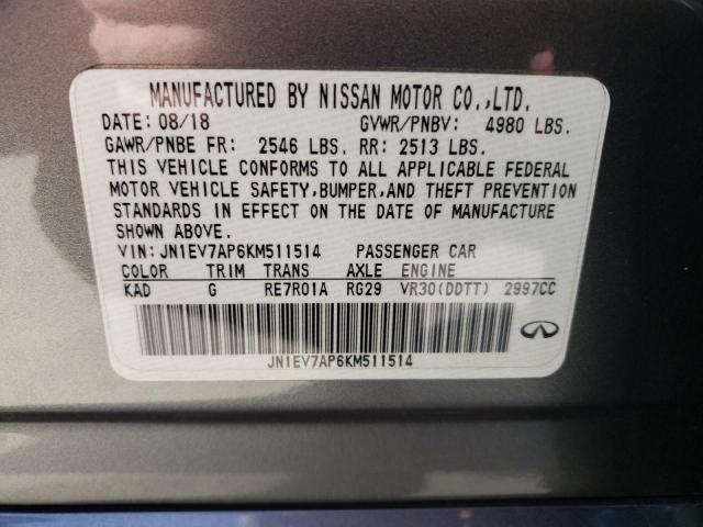 Photo 12 VIN: JN1EV7AP6KM511514 - INFINITI Q50 