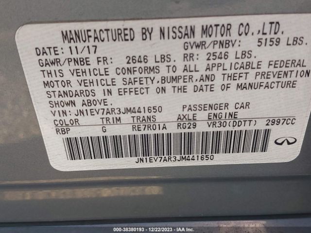 Photo 8 VIN: JN1EV7AR3JM441650 - INFINITI Q50 