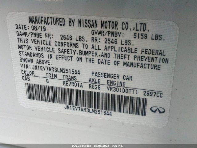 Photo 8 VIN: JN1EV7AR3LM251544 - INFINITI Q50 