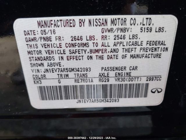 Photo 8 VIN: JN1EV7AR5GM342093 - INFINITI Q50 