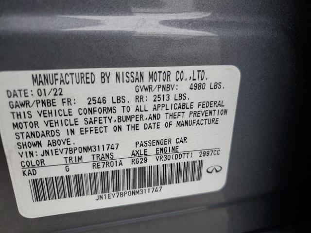 Photo 11 VIN: JN1EV7BP0NM311747 - INFINITI Q50 