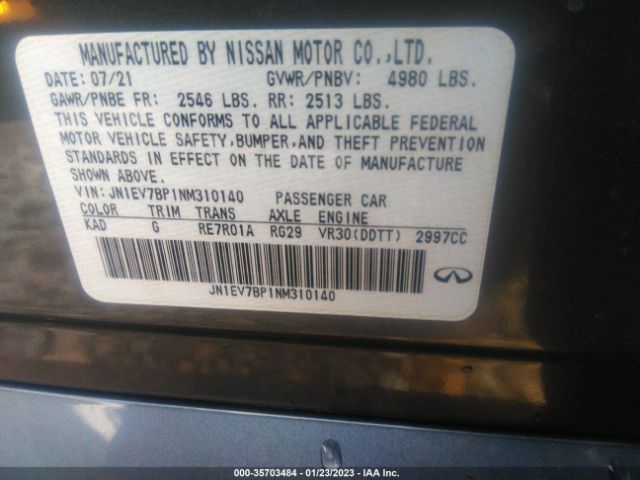 Photo 8 VIN: JN1EV7BP1NM310140 - INFINITI Q50 