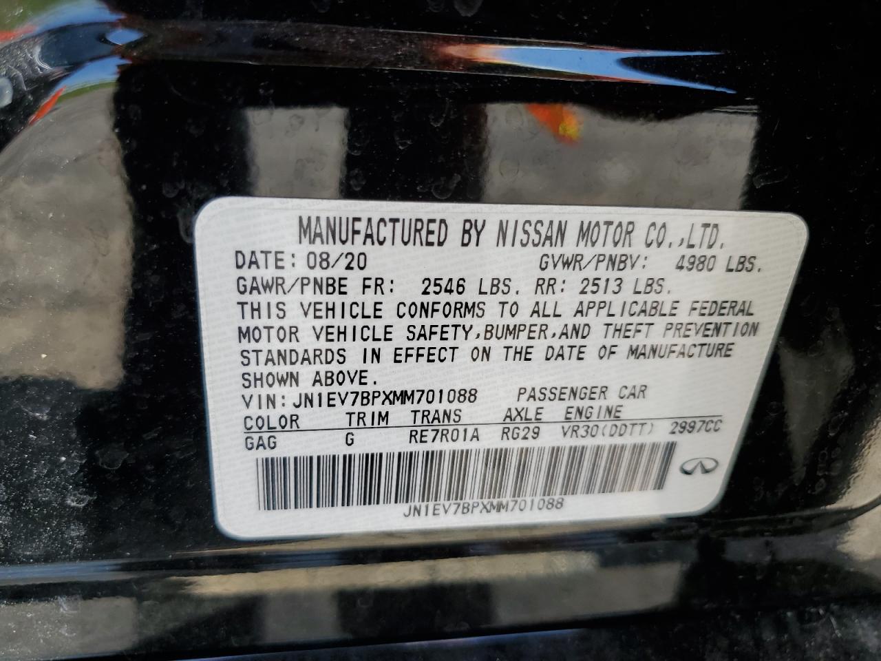 Photo 11 VIN: JN1EV7BPXMM701088 - INFINITI Q50 