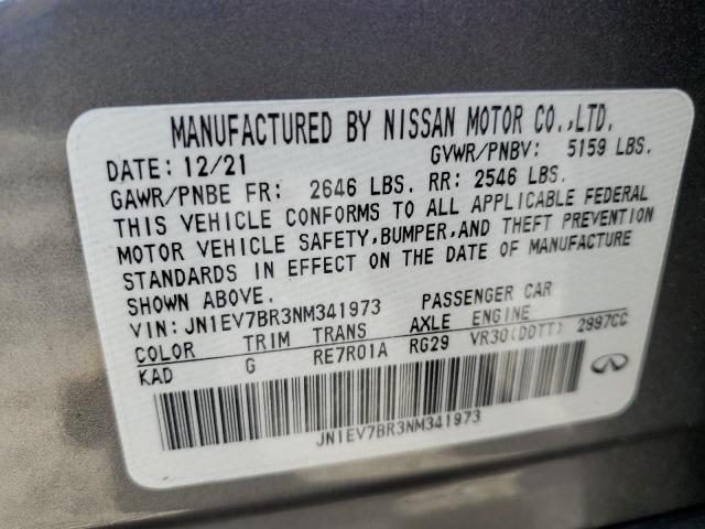 Photo 11 VIN: JN1EV7BR3NM341973 - INFINITI Q50 