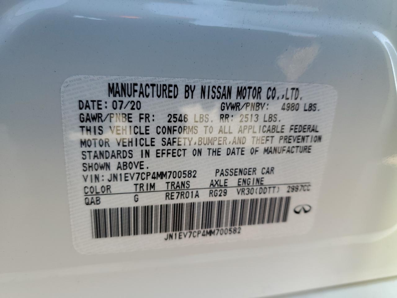 Photo 12 VIN: JN1EV7CP4MM700582 - INFINITI Q50 