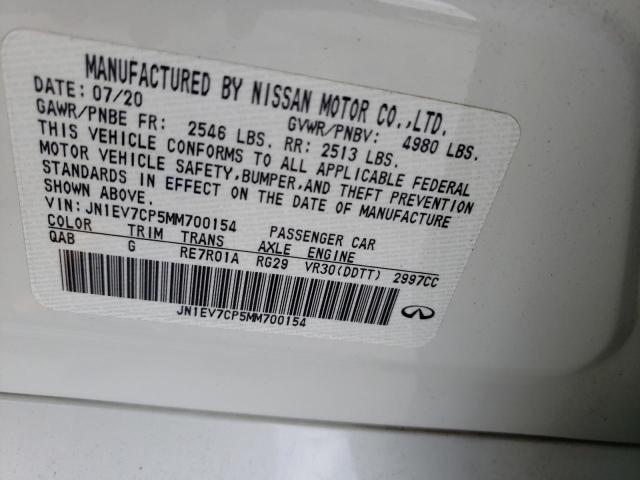 Photo 9 VIN: JN1EV7CP5MM700154 - INFINITI Q50 SENSOR 