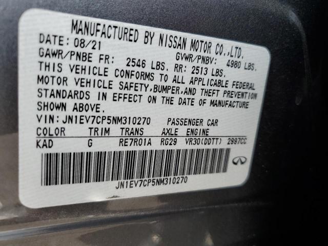 Photo 9 VIN: JN1EV7CP5NM310270 - INFINITI Q50 SENSOR 