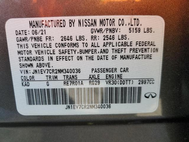 Photo 11 VIN: JN1EV7CR2NM340036 - INFINITI Q50 SENSOR 