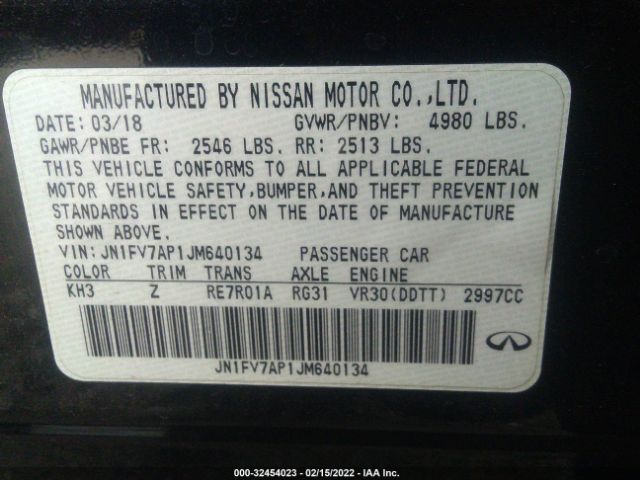 Photo 8 VIN: JN1FV7AP1JM640134 - INFINITI Q50 