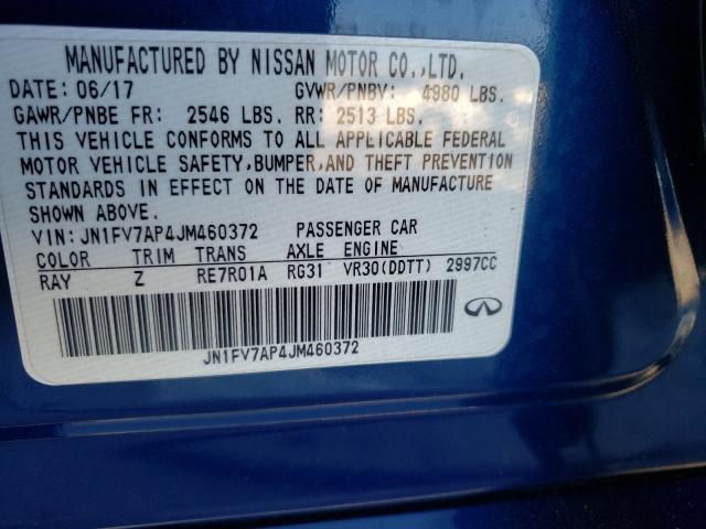 Photo 9 VIN: JN1FV7AP4JM460372 - INFINITI Q50 RED SP 