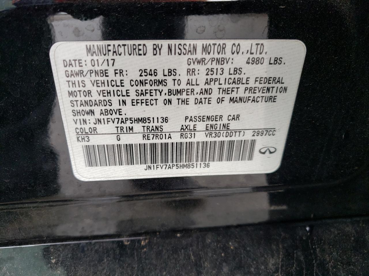 Photo 11 VIN: JN1FV7AP5HM851136 - INFINITI Q50 