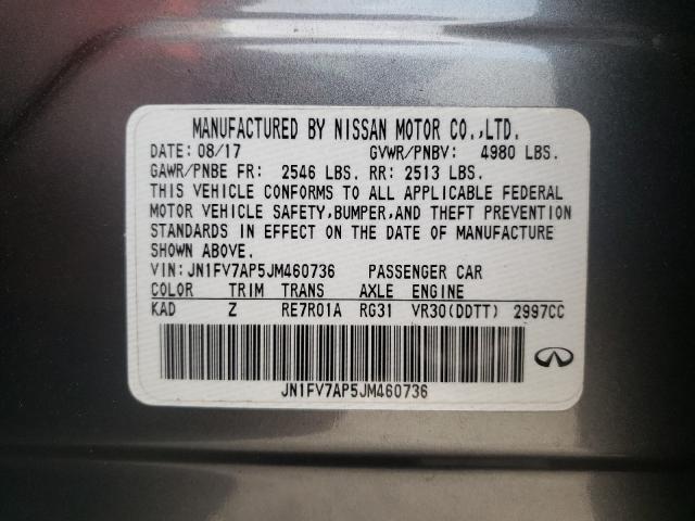 Photo 9 VIN: JN1FV7AP5JM460736 - INFINITI Q50 RED SP 