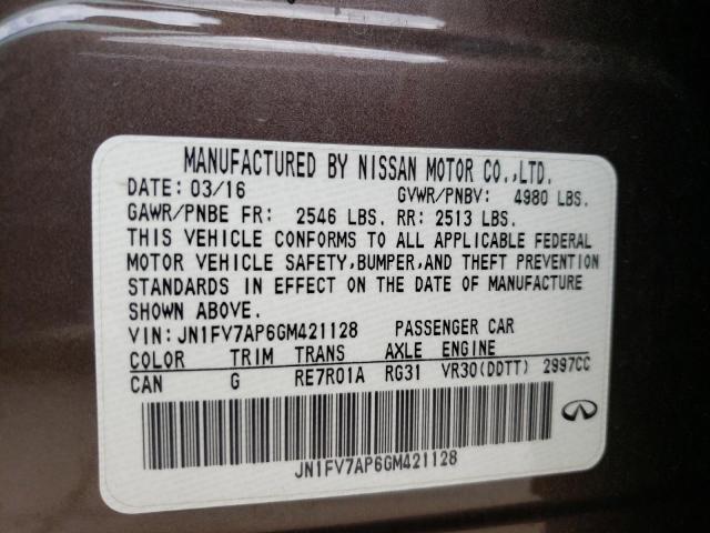 Photo 9 VIN: JN1FV7AP6GM421128 - INFINITI Q50 RED SP 