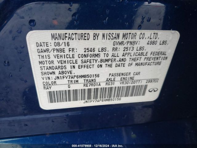 Photo 8 VIN: JN1FV7AP6HM850156 - INFINITI Q50 