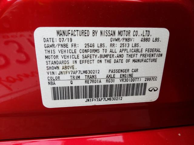 Photo 9 VIN: JN1FV7AP7LM630212 - INFINITI Q50 RED SP 