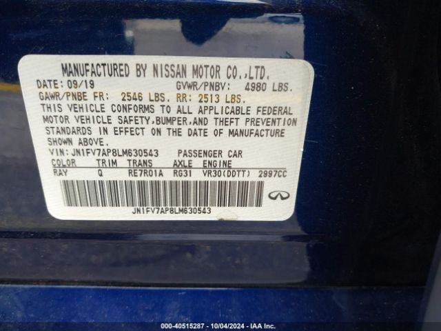 Photo 8 VIN: JN1FV7AP8LM630543 - INFINITI Q50 