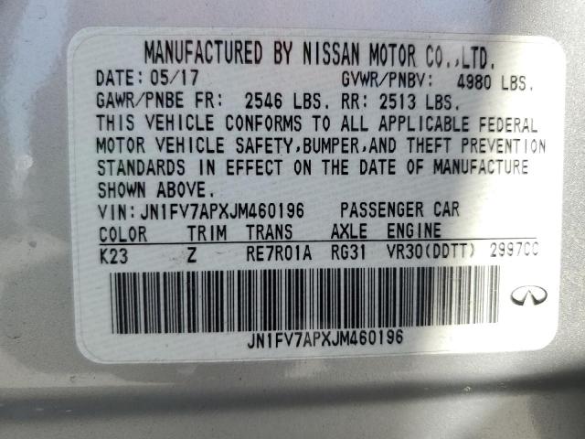 Photo 11 VIN: JN1FV7APXJM460196 - INFINITI Q50 RED SP 