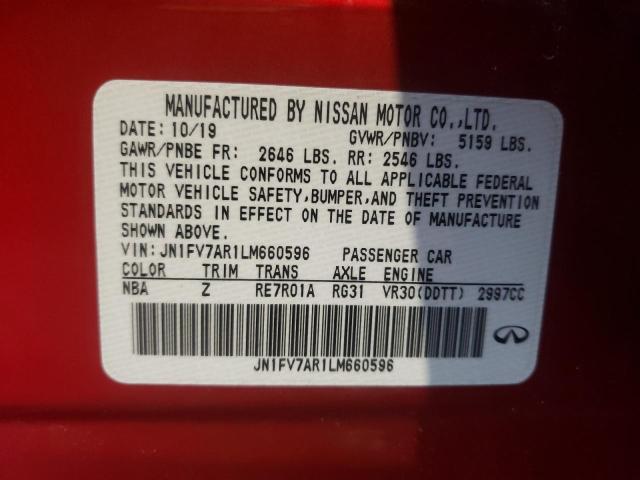 Photo 9 VIN: JN1FV7AR1LM660596 - INFINITI Q50 RED SP 