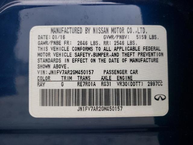 Photo 9 VIN: JN1FV7AR2GM450157 - INFINITI Q50 RED SP 