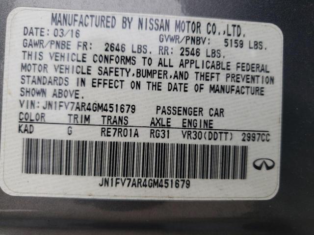 Photo 9 VIN: JN1FV7AR4GM451679 - INFINITI Q50 RED SP 