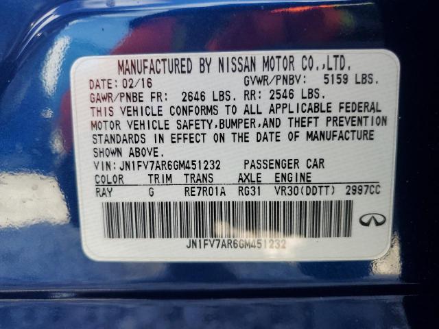 Photo 11 VIN: JN1FV7AR6GM451232 - INFINITI Q50 RED SP 