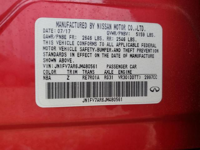 Photo 12 VIN: JN1FV7AR6JM480561 - INFINITI Q50 RED SP 