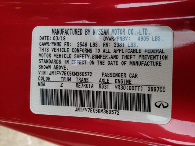 Photo 11 VIN: JN1FV7EK5KM360572 - INFINITI Q60 RED SP 