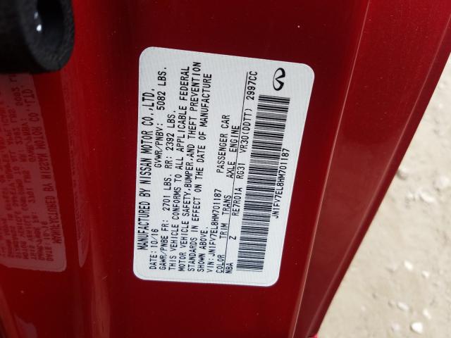 Photo 9 VIN: JN1FV7EL8HM701187 - INFINITI Q60 RED SP 