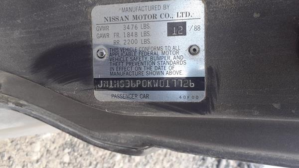 Photo 1 VIN: JN1HS36P0KW017726 - NISSAN 240SX 