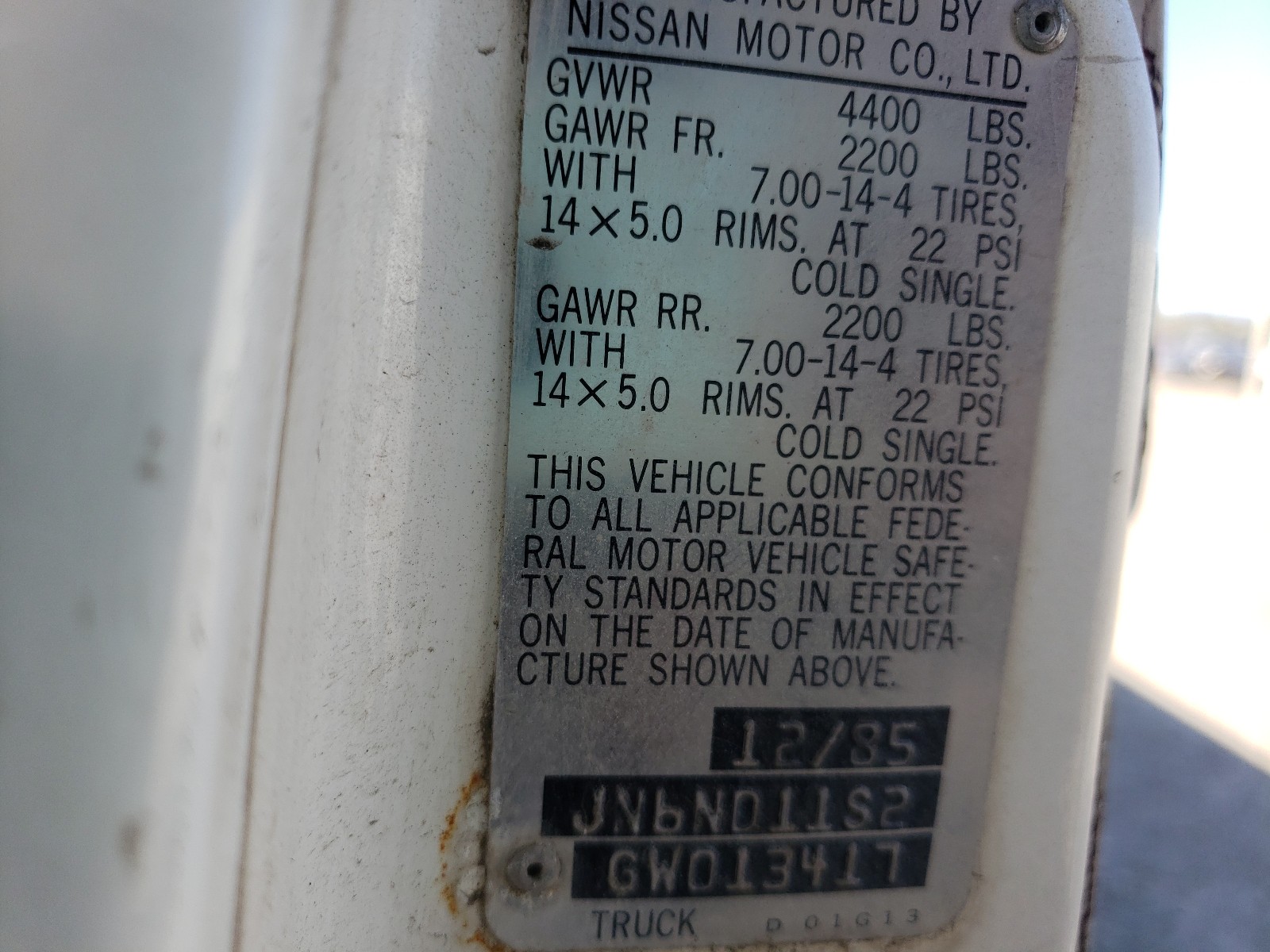 Photo 9 VIN: JN6ND11S2GW013417 - NISSAN D21 SHORT 