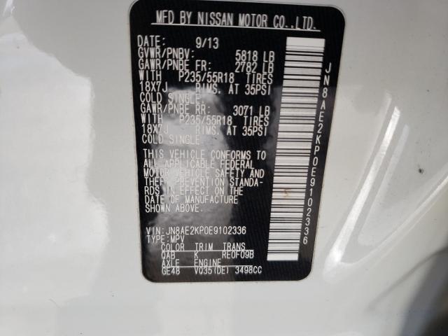 Photo 9 VIN: JN8AE2KP0E9102336 - NISSAN QUEST S 