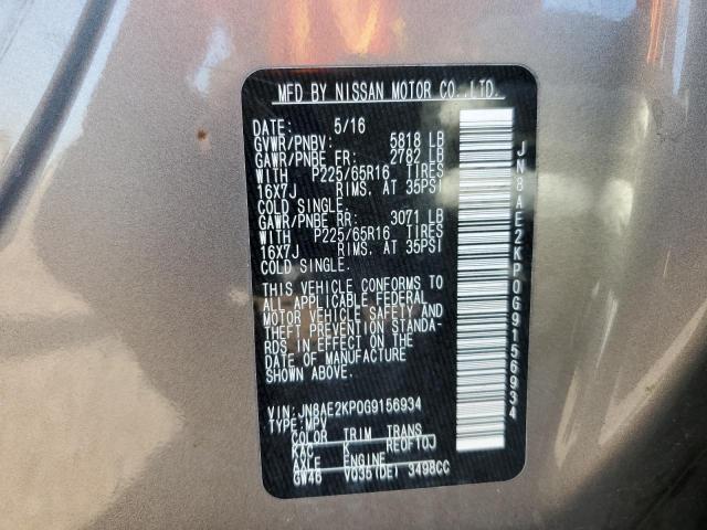 Photo 9 VIN: JN8AE2KP0G9156934 - NISSAN QUEST S 