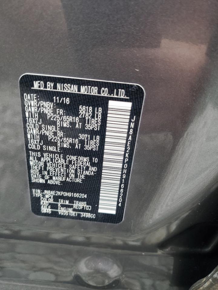 Photo 13 VIN: JN8AE2KP0H9166204 - NISSAN QUEST 