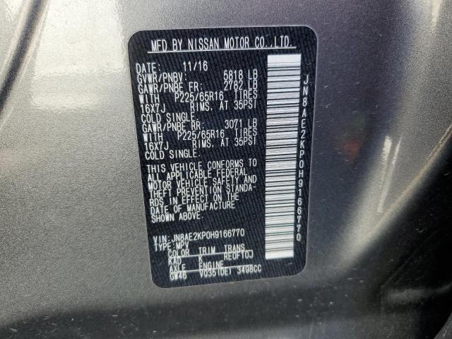 Photo 12 VIN: JN8AE2KP0H9166770 - NISSAN QUEST S 