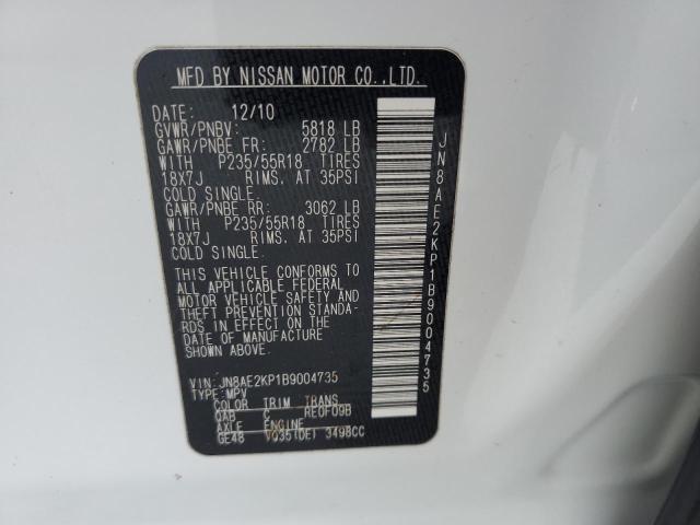 Photo 12 VIN: JN8AE2KP1B9004735 - NISSAN QUEST 