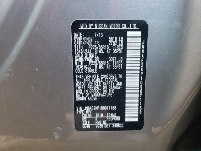 Photo 9 VIN: JN8AE2KP1D9071158 - NISSAN QUEST S 