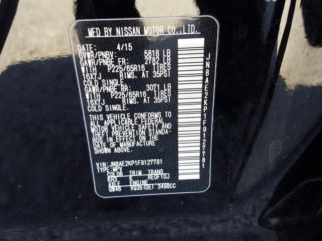 Photo 9 VIN: JN8AE2KP1F9127781 - NISSAN QUEST S 