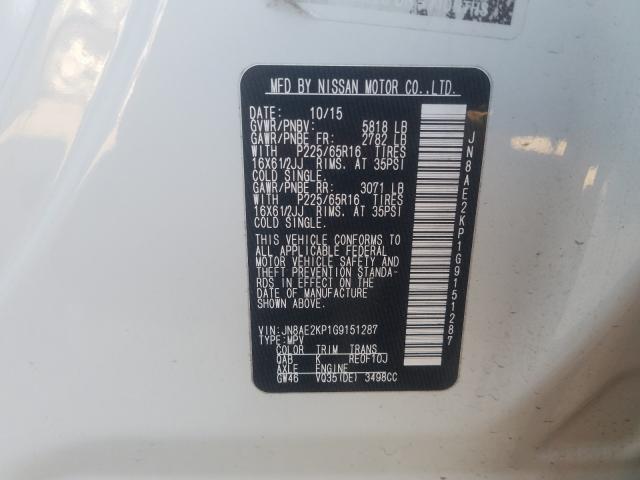 Photo 9 VIN: JN8AE2KP1G9151287 - NISSAN QUEST S 