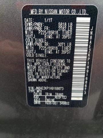 Photo 12 VIN: JN8AE2KP1H9168673 - NISSAN QUEST S 