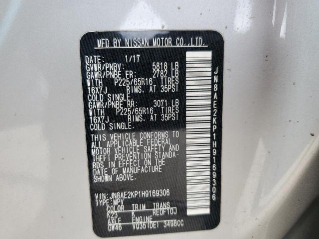 Photo 12 VIN: JN8AE2KP1H9169306 - NISSAN QUEST 