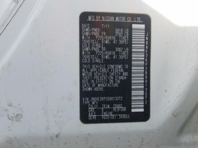 Photo 9 VIN: JN8AE2KP2B9013072 - NISSAN QUEST S 