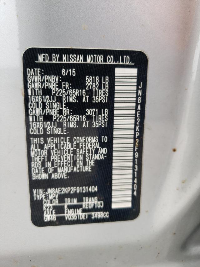 Photo 9 VIN: JN8AE2KP2F9131404 - NISSAN QUEST S 