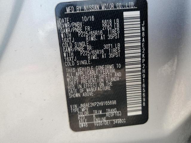 Photo 12 VIN: JN8AE2KP2H9165698 - NISSAN QUEST S 