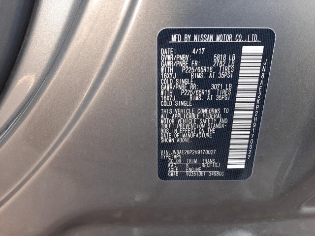 Photo 9 VIN: JN8AE2KP2H9170027 - NISSAN QUEST S 