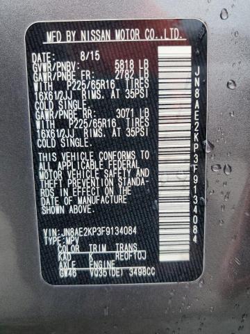 Photo 12 VIN: JN8AE2KP3F9134084 - NISSAN QUEST S 