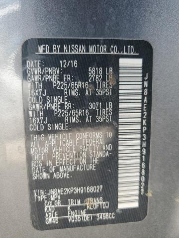 Photo 12 VIN: JN8AE2KP3H9168027 - NISSAN QUEST S 