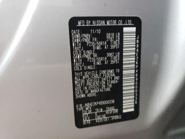 Photo 9 VIN: JN8AE2KP4B9000338 - NISSAN QUEST S 