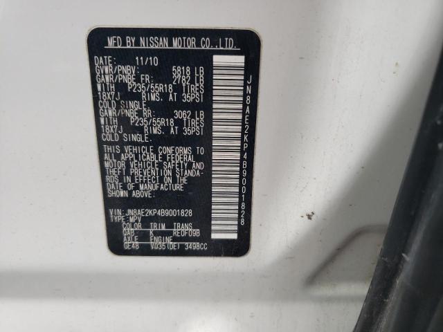 Photo 13 VIN: JN8AE2KP4B9001828 - NISSAN QUEST S 